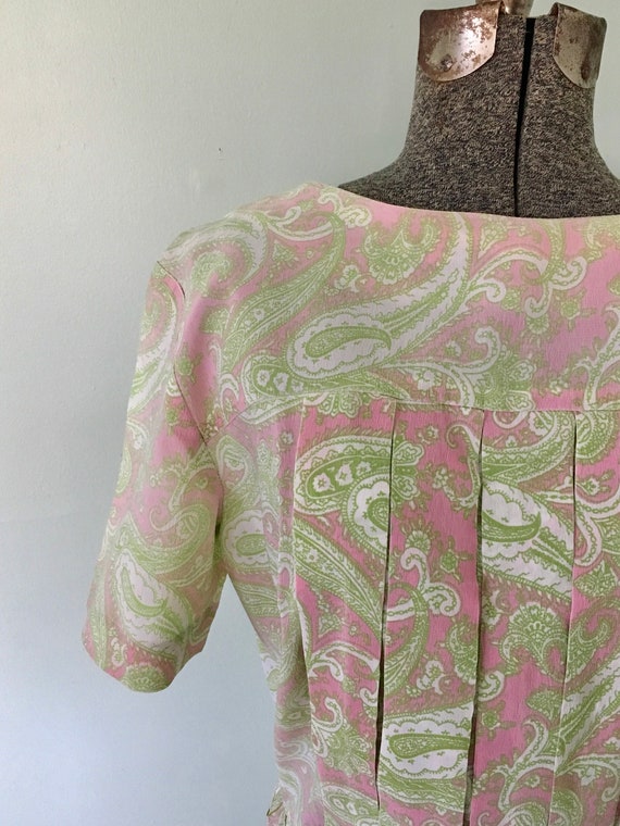 Vintage Paisley Print Dress/Vintage Dress - image 3