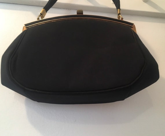 1950s 1960s Kadin Handbag, Vintage Black Purse, M… - image 10