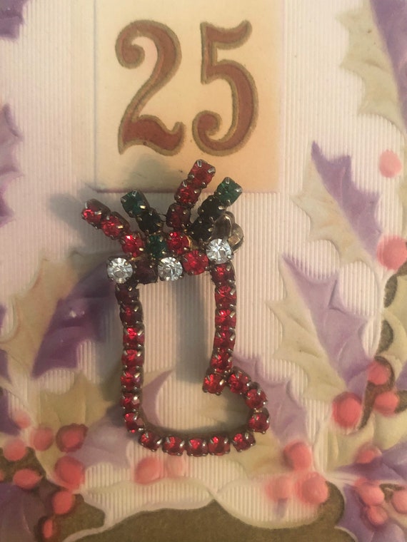 Vintage Christmas Stocking Brooch, Vintage Christ… - image 8