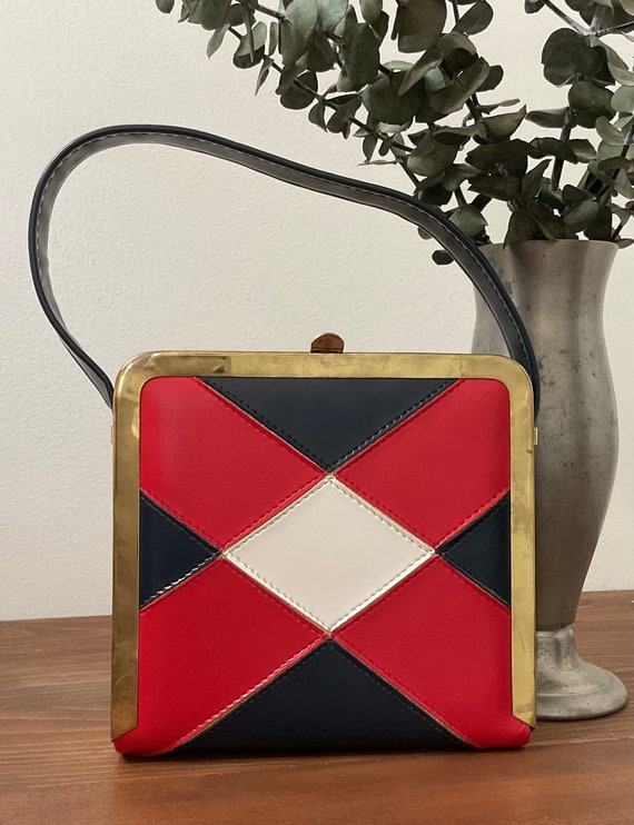 retro red white blue