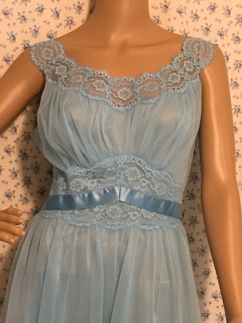 Vintage 1950s Vanity Fiar Nightgown NOS 50s Lingerie Sky | Etsy