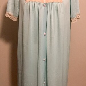 Vintage Sears Nightgown, Vintage Blue Nylon 50s/60s Lingerie image 3