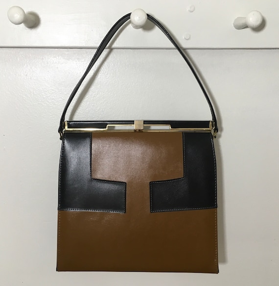 1960s Naturalizer Handbag 60s Vintage Top Handle Vinyl Purse