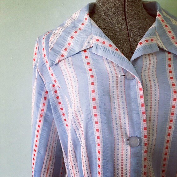 Vintage Seersucker Housedress/Housedress/Sears Fas