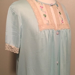 Vintage Sears Nightgown, Vintage Blue Nylon 50s/60s Lingerie image 6