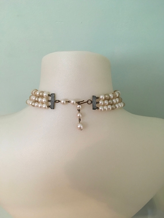 Vintage 1950s champagne colored lucite beaded nec… - image 5
