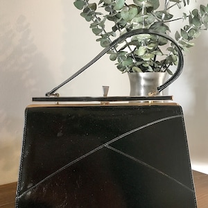 1950s 1960s A Naturalizer Handbag, Vintage Top Handle Simulated Leather Purse, Mid Century Accessory