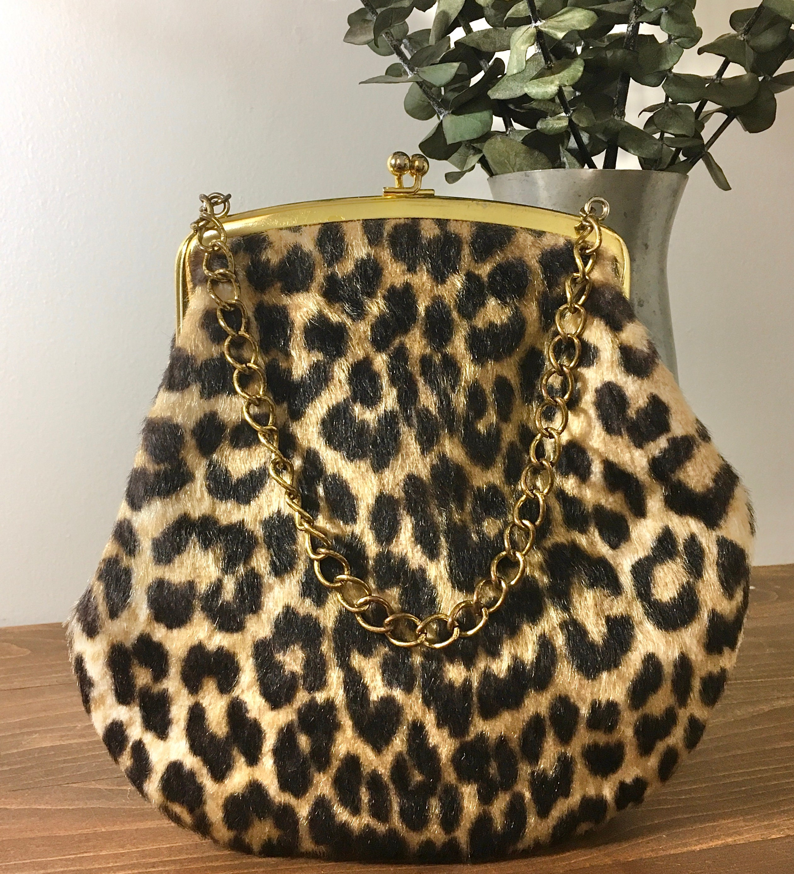 Leopard fur handbags deals