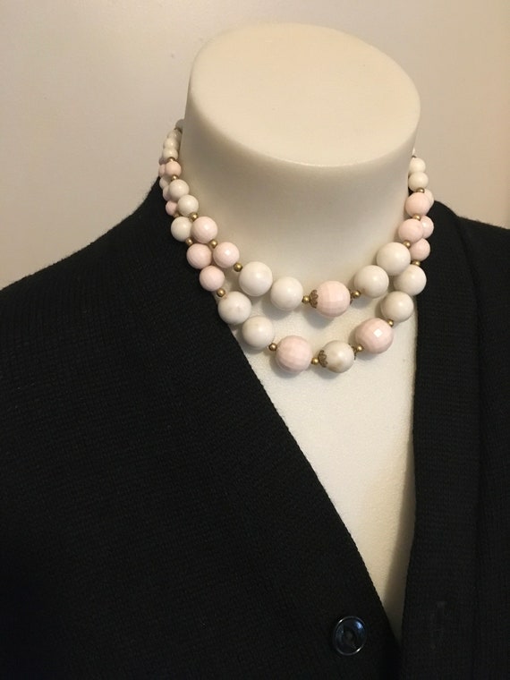 1950s Double Strand Beaded Necklace, Mid Century … - image 3