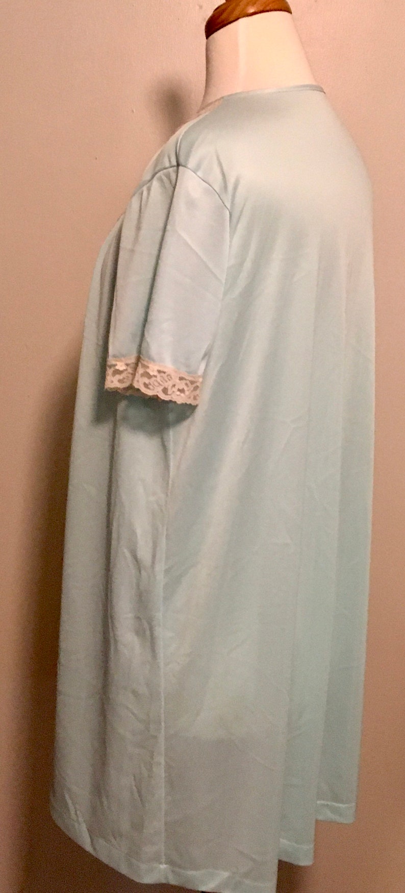 Vintage Sears Nightgown, Vintage Blue Nylon 50s/60s Lingerie image 9