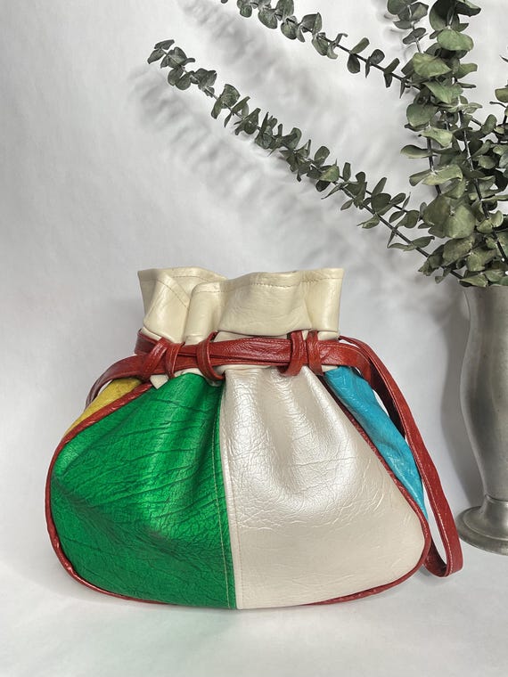 RESERVED…….1960s 1970s Multi Colored Patchwork Bu… - image 3