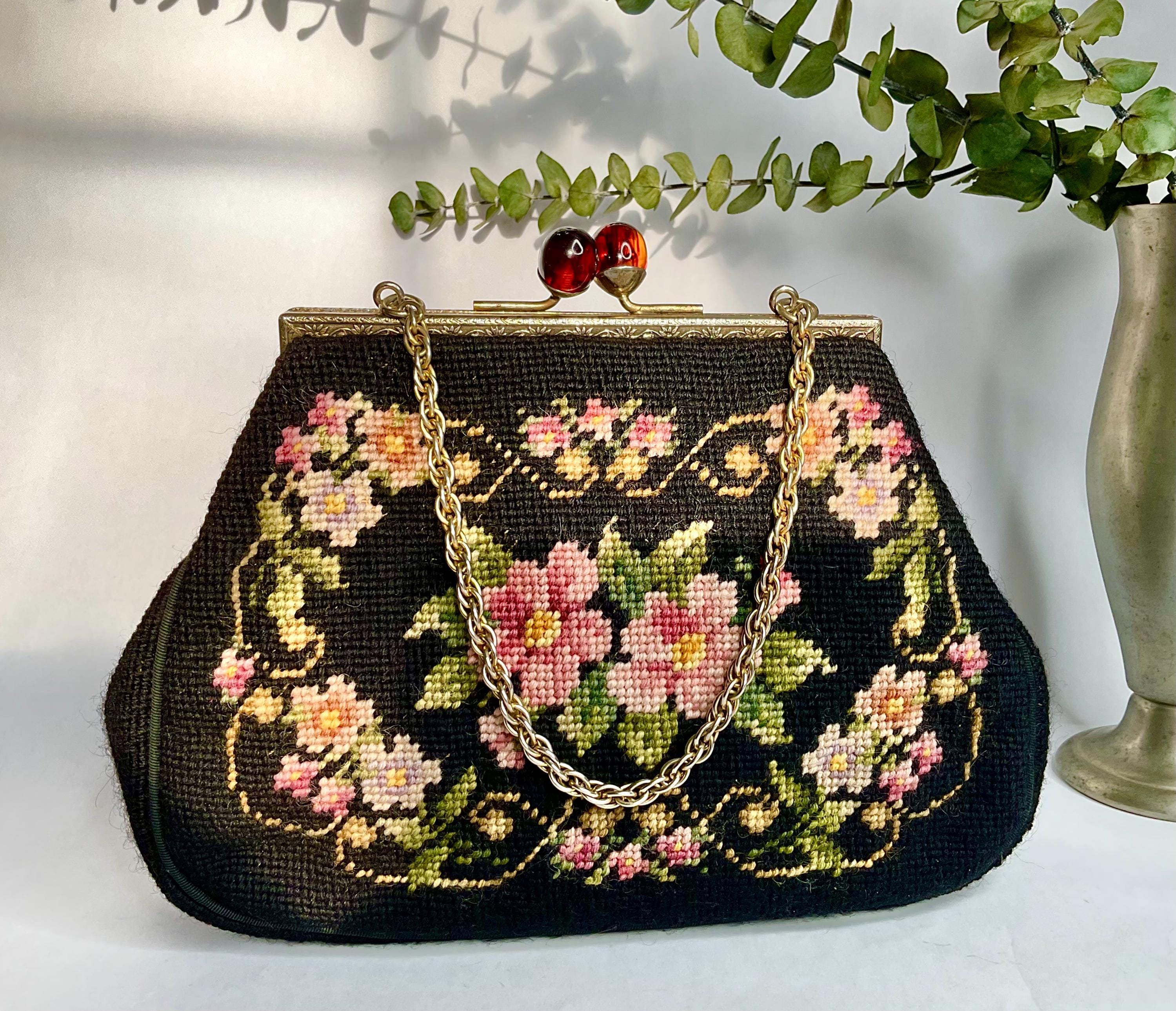 Needlepoint Purse Vintage 50s - Etsy
