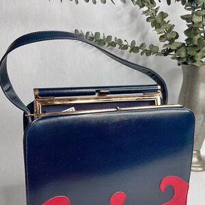1950s 1960s A Naturalizer Top Handle Handbag, Vintage 50s 60s Purse, Mid Century Accessory image 9
