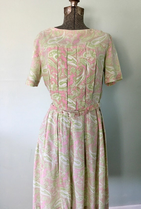 Vintage Paisley Print Dress/Vintage Dress - image 1