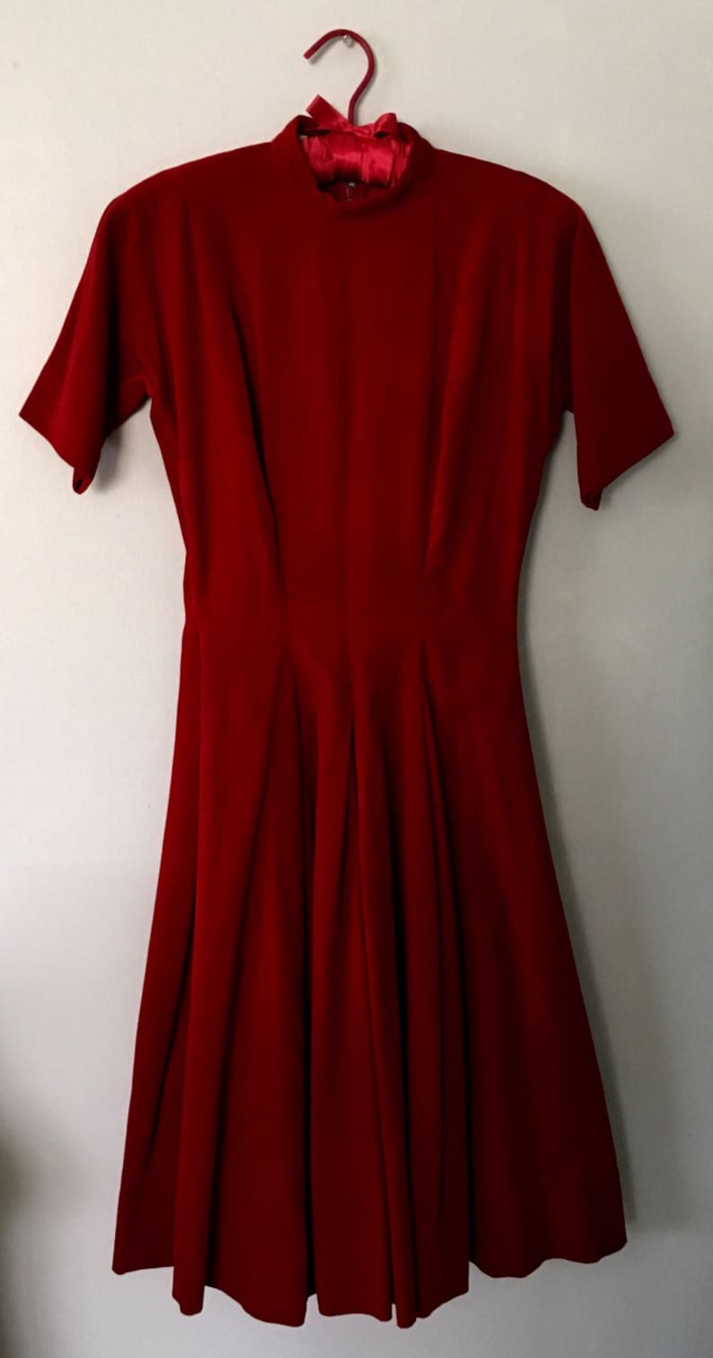 Red Dress/Party Dress/Red Dress/1970s/1970s Dress image 2