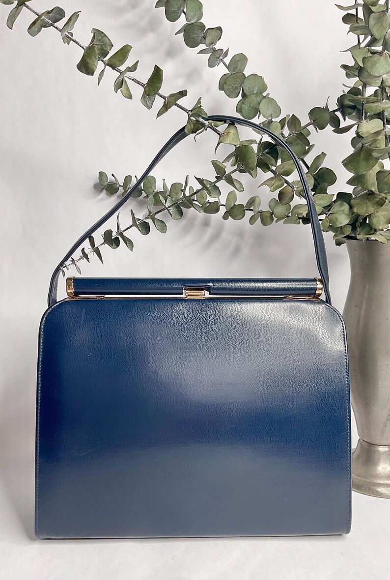 1950s 1960s A Naturalizer Top Handle Handbag, Vintage 50s 60s Purse, Mid Century Accessory image 11