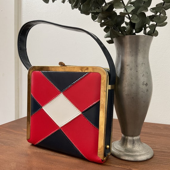 retro red white blue