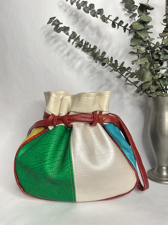 RESERVED…….1960s 1970s Multi Colored Patchwork Bu… - image 4