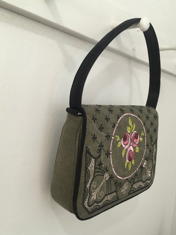 Vintage Lulu Guinness Fabric Handbag, Vintage Pur… - image 3