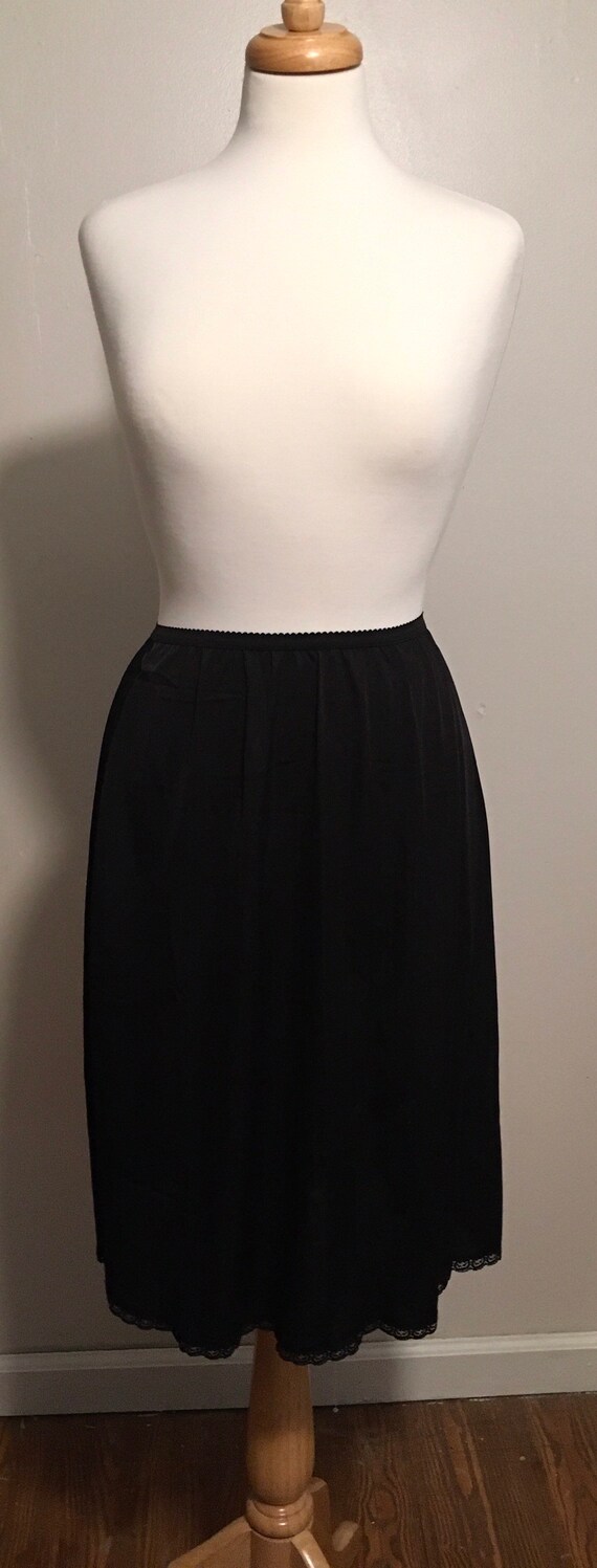 Vintage Shadowline Half Slip, 1950s Black Slip, Vinta… Gem