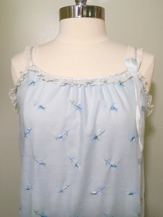 1950s Schrank Cotton Nightgown, Vintage Embroider… - image 7