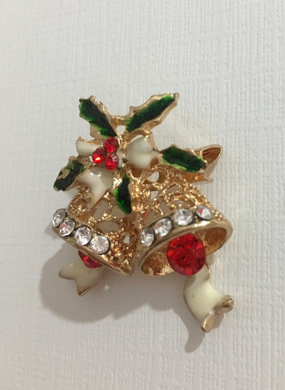 Vintage Christmas Brooch, Vintage Christmas Pin, … - image 4