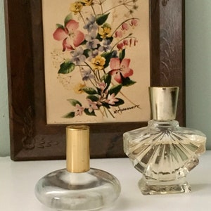 Vintage Clear Glass Perfume Bottles, Vintage Foxfire Cologne Splash, Vintage Avon