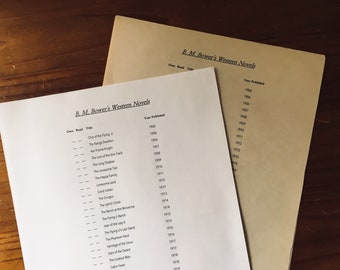 B. M. Bower Book List  | Complete, Chronological, Instant Download | Personal Library | Western Book List
