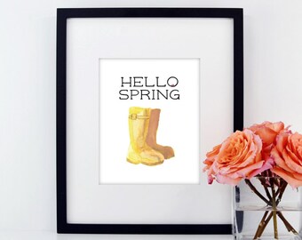 Hello Spring | Spring Decor | Hello Spring Print | Spring Sign | Hello Spring Sign | Spring Home Decor | Garden Print | Garden Prints