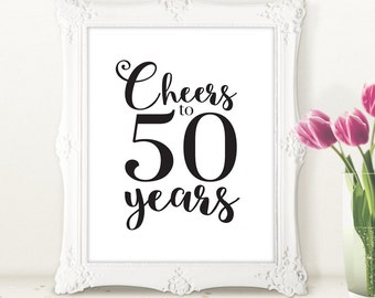 50th birthday party decorations. Printable 50 th birthday | Etsy