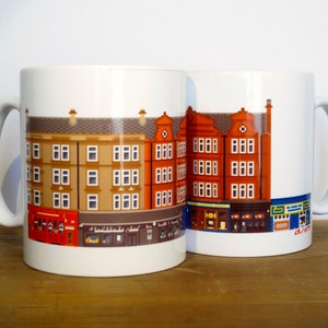 Pixel Dundee - The Phoenix Bar Mug. Scotland/ Scottish Pub. Cityscape Pixel Illustration.