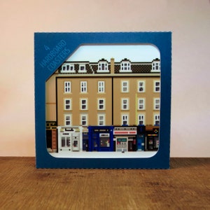 Pixel Dundee - Union Street 4 Hardboard Coaster Set. Cityscape Pixel Illustration. CR?AFT.