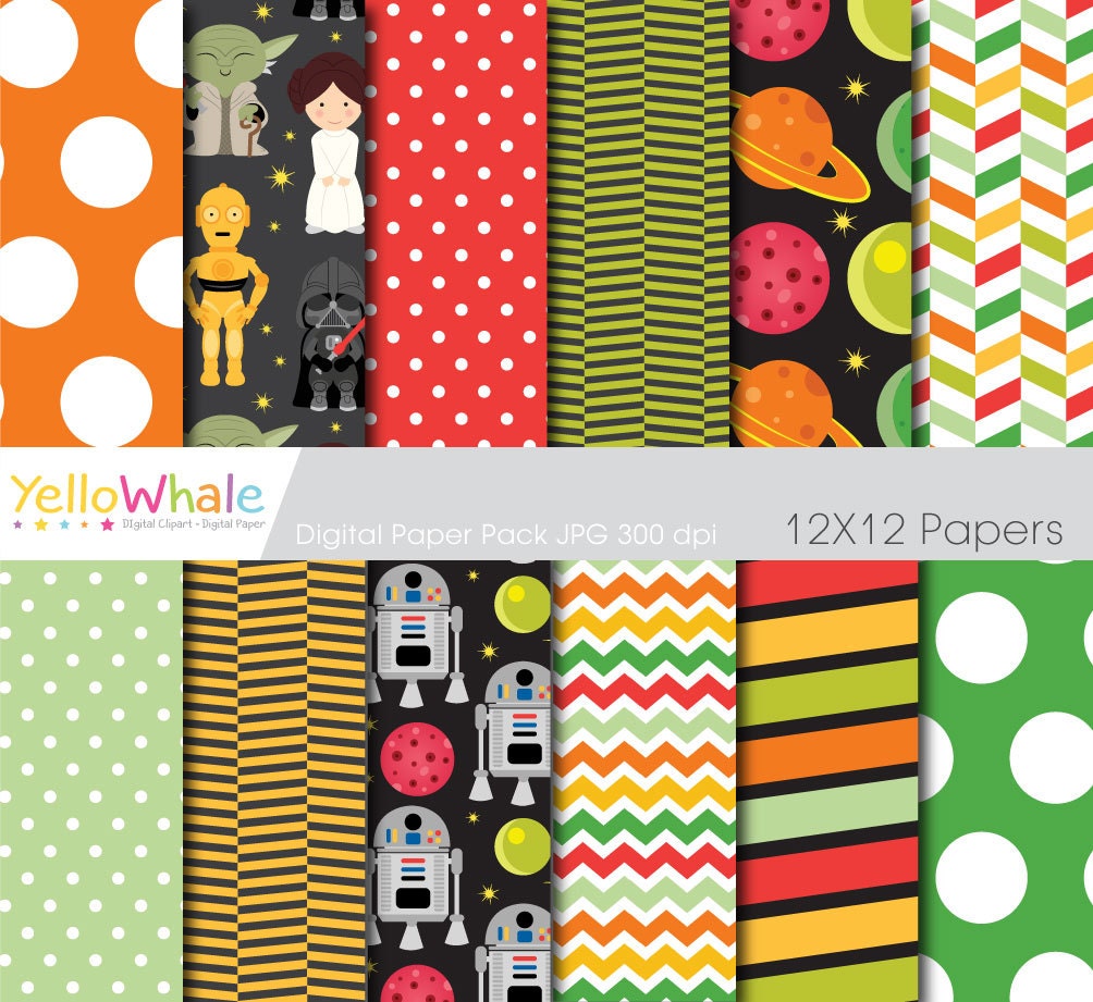 Digital Paper Pack Star Wars for scrapbooking paper crafts | Etsy