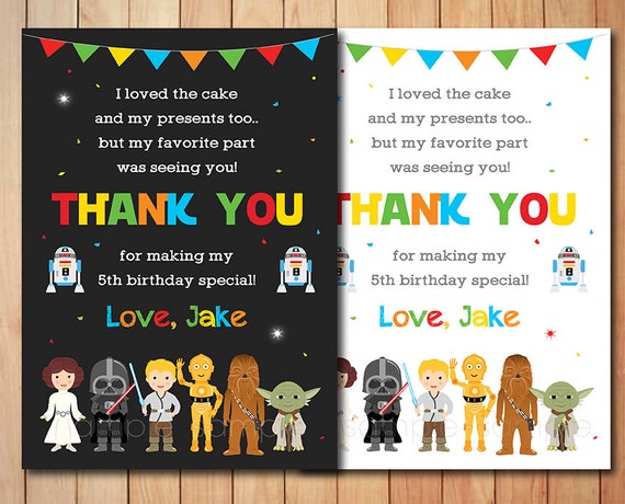 Star Wars Thank you card Star Wars Thank you note Star Wars | Etsy