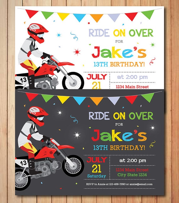 Invitation Danniversaire De Motocross Invitation De Etsy Invitation Danniversaire De Motocross Invitation De Etsy