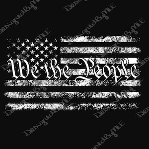 ダメージ加工された「We The People」アメリカ国旗デザイン（デジタルダウンロード）