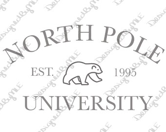 North Pole University Polar Bear Design (SVG, PNG, JPG)