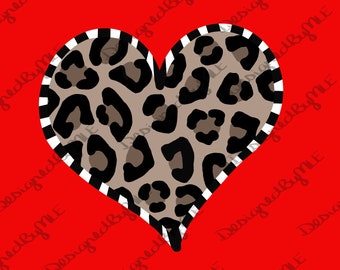 Leopard Heart SVG: Valentine Cheetah Design (Digital Download)
