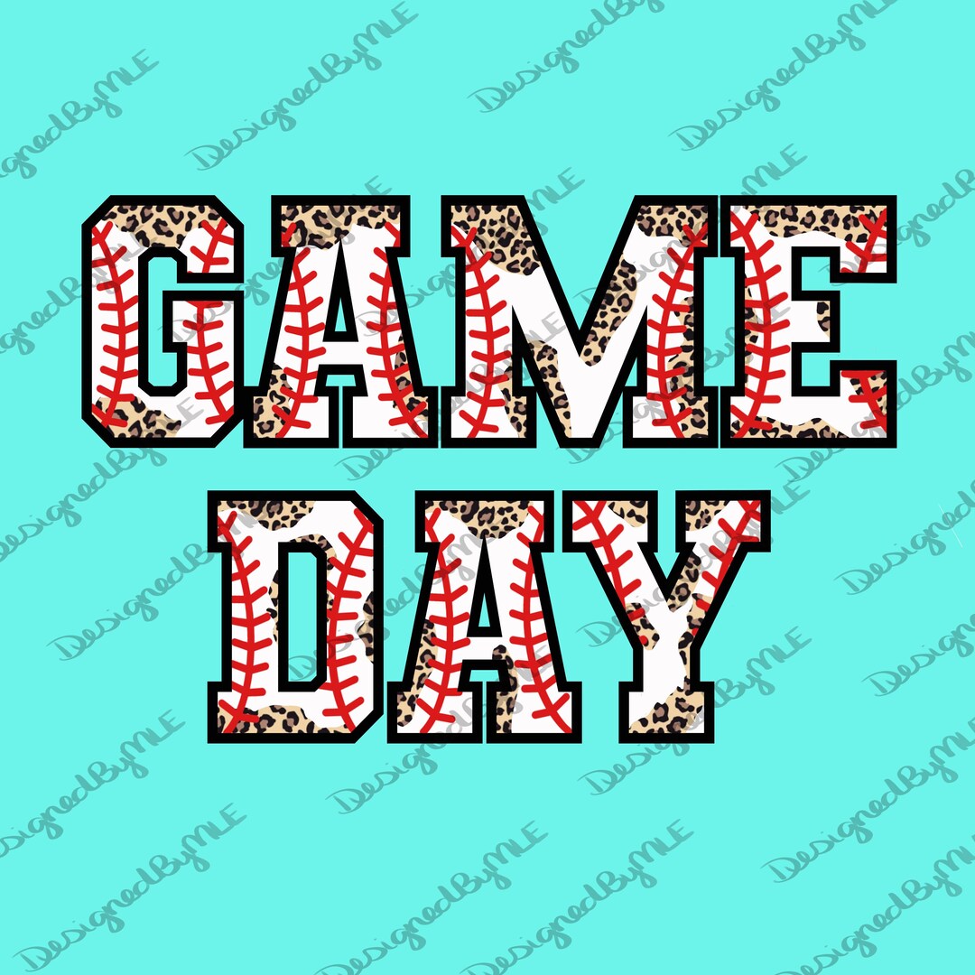 Game Day PNG, Baseball Game Day, Leopard Game Day, Cheetah Game Day