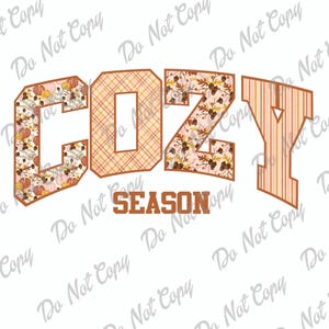 Cozy Season Floral PNG: Fall Autumn Clipart (Instant Download)