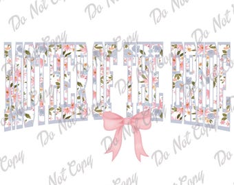 Floral Mother of the Bride PNG: Coquette Bow Design (Digital Download
