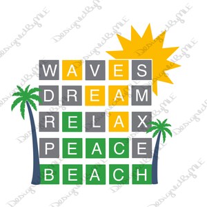 Wordle Beach SVG, PNG, Wordle, Summer Wordle, Summer Design, Beach Design, Wordle Word Game Design, Instant Download