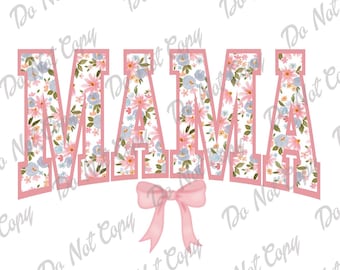 Coquette Mama PNG: Floral Bow Design (Digital Download)