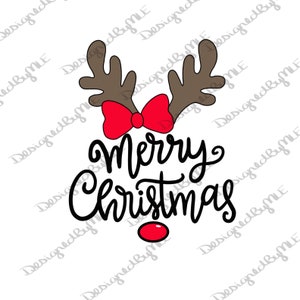 God jul-hjort med rosett: SVG, PNG, JPG (Direkt nedladdning)