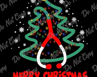 Árbol de Navidad con estetoscopio SVG: Diseño médico para enfermeras y doctores (descarga instantánea)