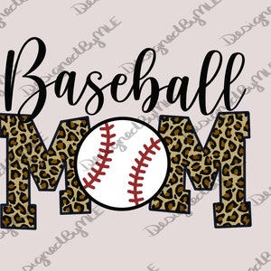 Baseball Mom Leopard SVG, PNG, Cheetah Baseball Mom SVG, Baseball Design, Instant Download