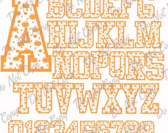 Pumpkin Letters & Numbers SVG PNG Fall Font (Instant Download)