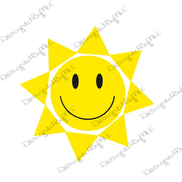 Smile Face Sunshine, SVG, PNG, JPG, Sun Happy Face, Smile Face Sun, Sunny Happy Face, Instant Download