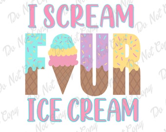 May include: A colorful graphic with the text "I SCREAM FOUR ICE CREAM". The word "FOUR" is designed as an ice cream cone with sprinkles. The text is in pink and light blue, perfect for a birthday or ice cream party.