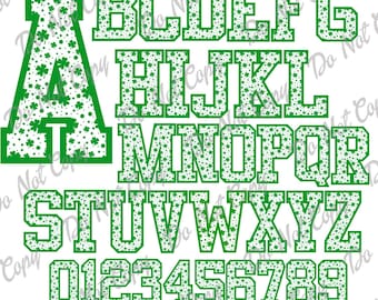 Shamrock Font: St. Patrick's Day Letters & Numbers (PNG, SVG Instant Download)
